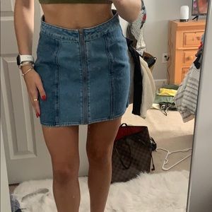 Two Tone Denim Skirt